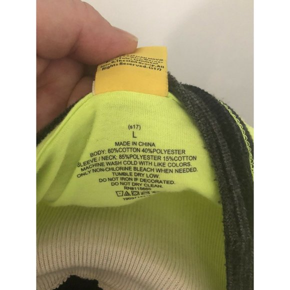 Lego Batman Youth Large Graphic T Shirt Neon Green Gray Sleeves Bat Symbol - Picture 5 of 6